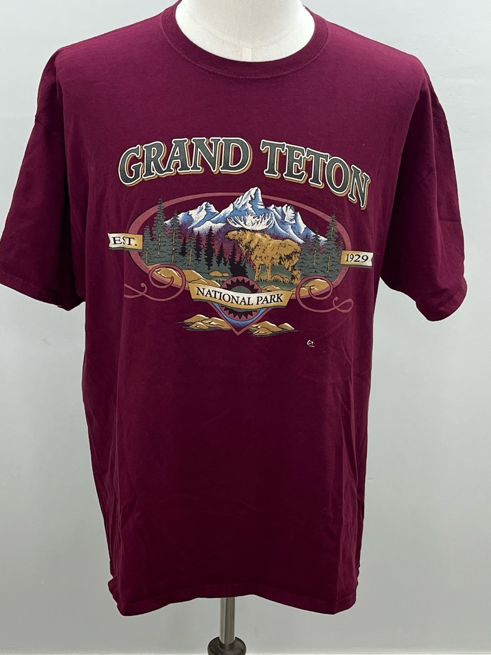 Grand Teton National Park Wildlife Moose Mens Graphic Souvenir T-Shirt XL